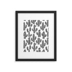 Black and white cactus plant pattern art Framed Art Print Gallery Image 6