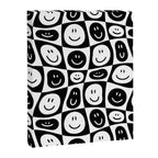Black and white checkered happy face pattern Canvas Print Gallery Image 8