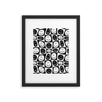 Black and white checkered happy face pattern Framed Art Print Gallery Image 6