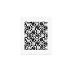 Black and white checkered love face pattern Art Print Gallery Image 1