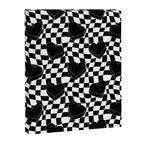 Black and white checkered love heart pattern Canvas Print Gallery Image 8
