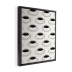 Black and white coffee drink mug doodle pattern Framed Canvas Print Gallery Image 2