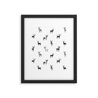 Black and white deer animal art pattern Framed Art Print Gallery Image 6