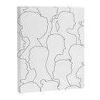 Black and white diverse people crowd pattern Canvas Print Gallery Image 8