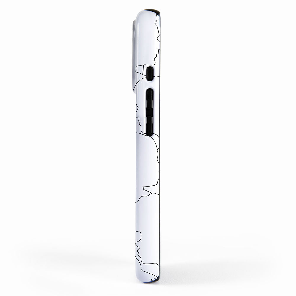 Black and white diverse people crowd pattern iPhone Case Gallery Image 2