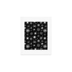 Black and white firework doodle pattern Art Print Gallery Image 1