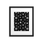 Black and white firework doodle pattern Framed Art Print Gallery Image 6