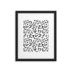 Black and white floral nature art doodle pattern Framed Art Print Gallery Image 6