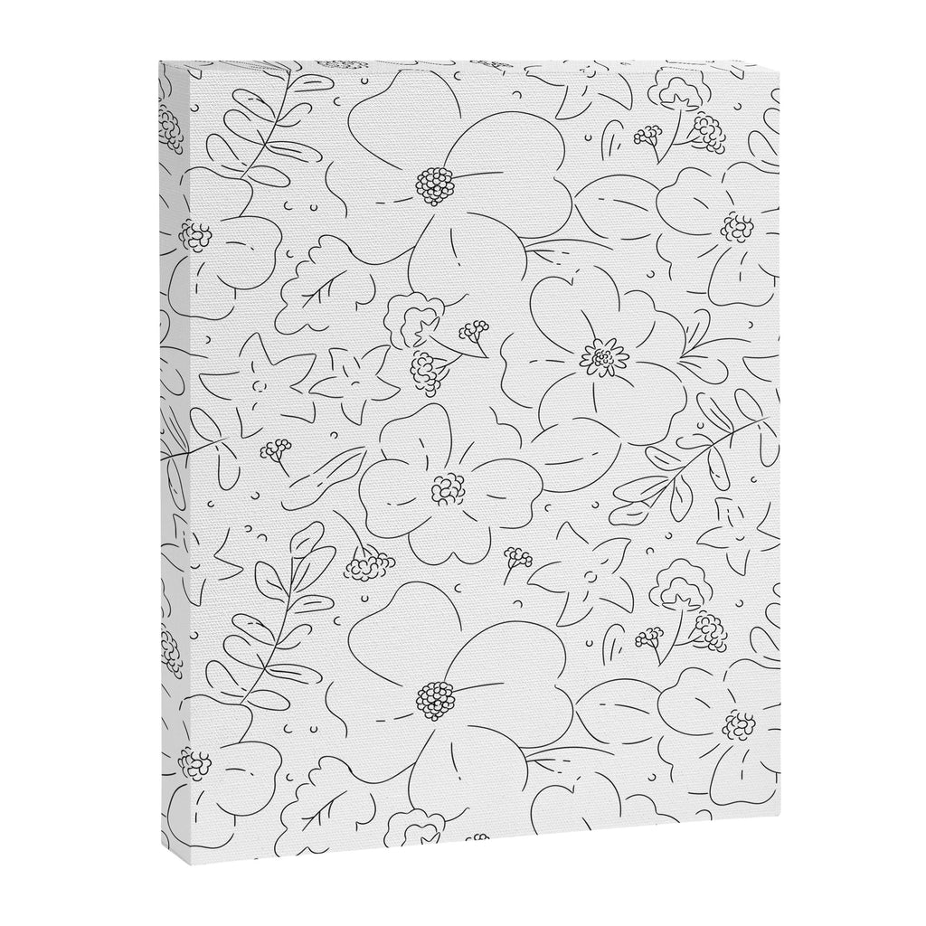 Black and white flower art pattern Canvas Print Gallery Image 8