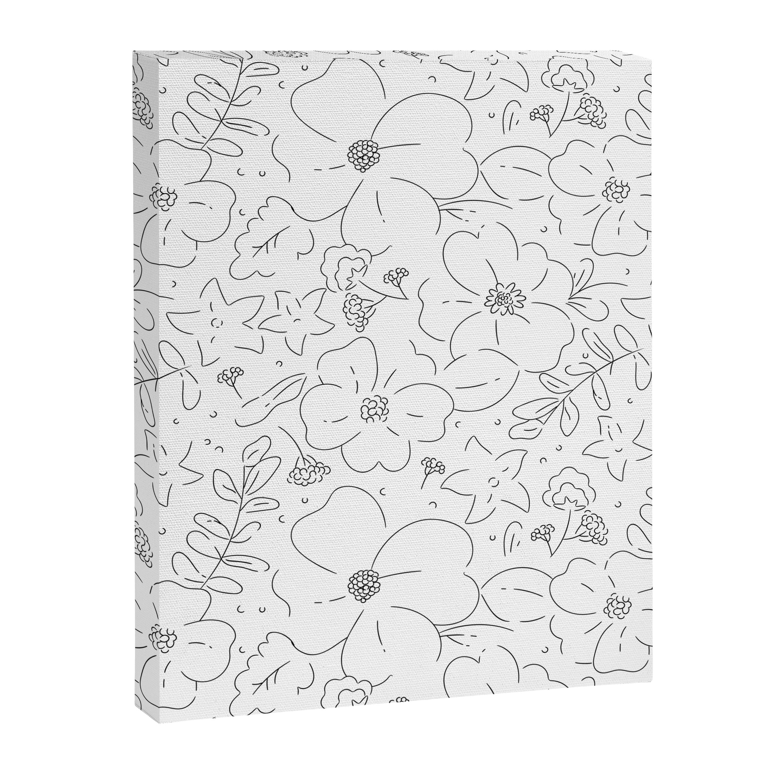 Black and white flower art pattern Canvas Print Gallery Image 8