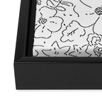 Black and white flower art pattern Framed Canvas Print Gallery Image 3