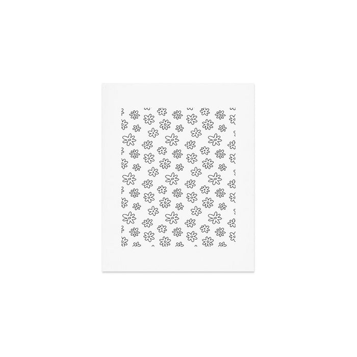 Black and white flower doodle art pattern Art Print Gallery Image 1