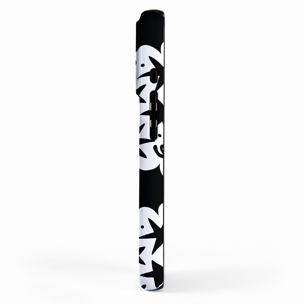 Black and white fun star doodle pattern iPhone Case Gallery Image 2