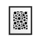 Black and white fun star doodle pattern Framed Art Print Gallery Image 6