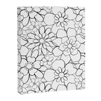 Black and white hand drawn flower art pattern Canvas Print Gallery Image 8