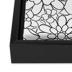 Black and white hand drawn flower art pattern Framed Canvas Print Gallery Image 3