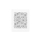 Black and white hand drawn flower art pattern Art Print Gallery Image 1