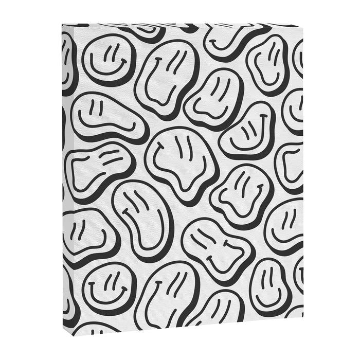 Black and white happy face pattern Canvas Print Gallery Image 1