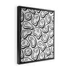 Black and white happy face pattern Framed Canvas Print Gallery Image 2