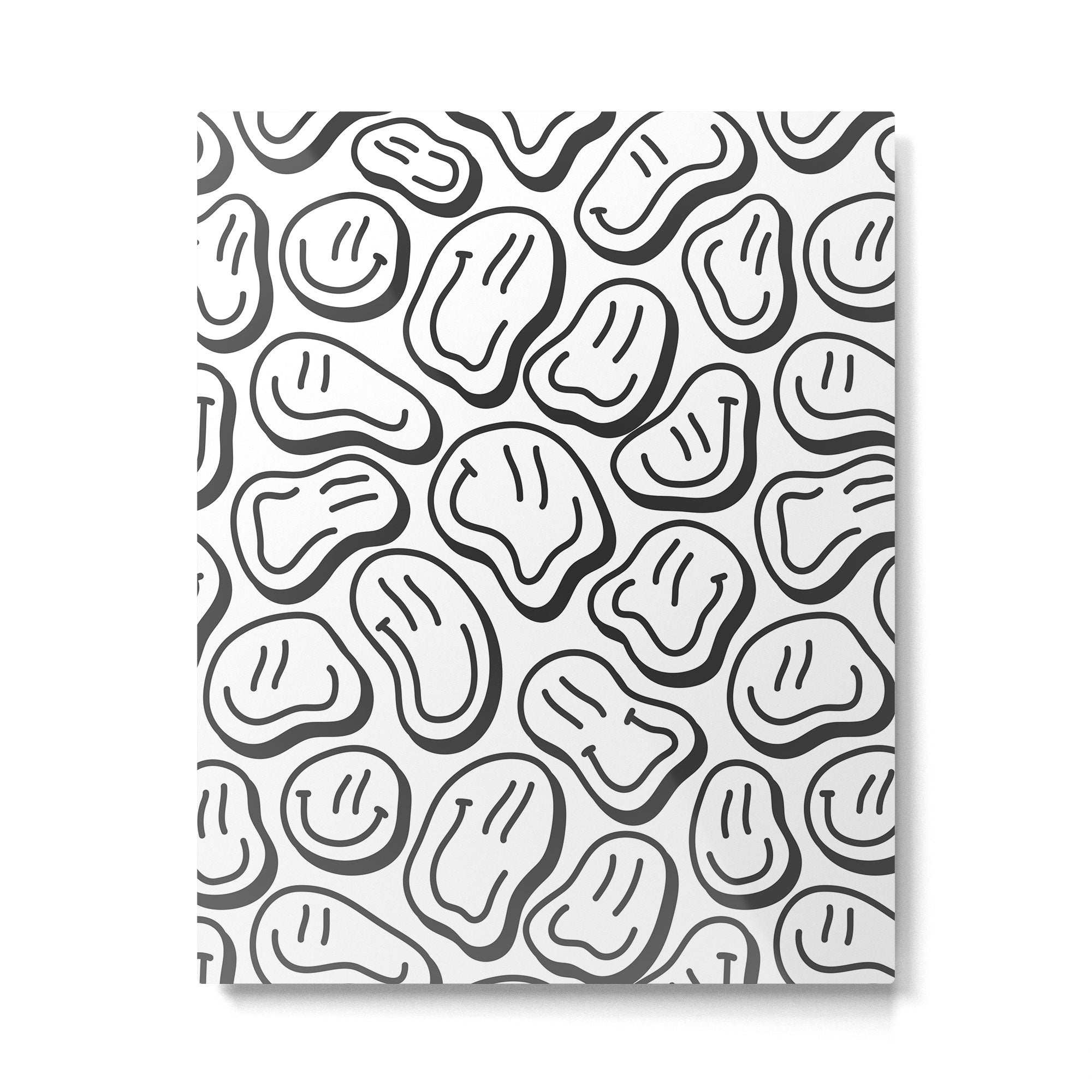 Black and white happy face pattern Metal Print Gallery Image 6