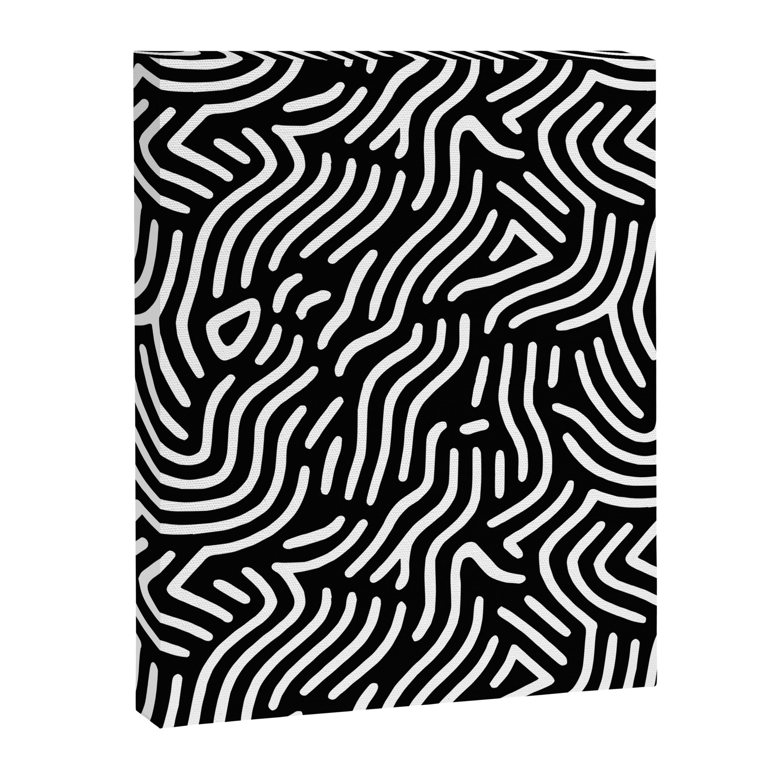 Black and white line art pattern Canvas Print Gallery Image 8