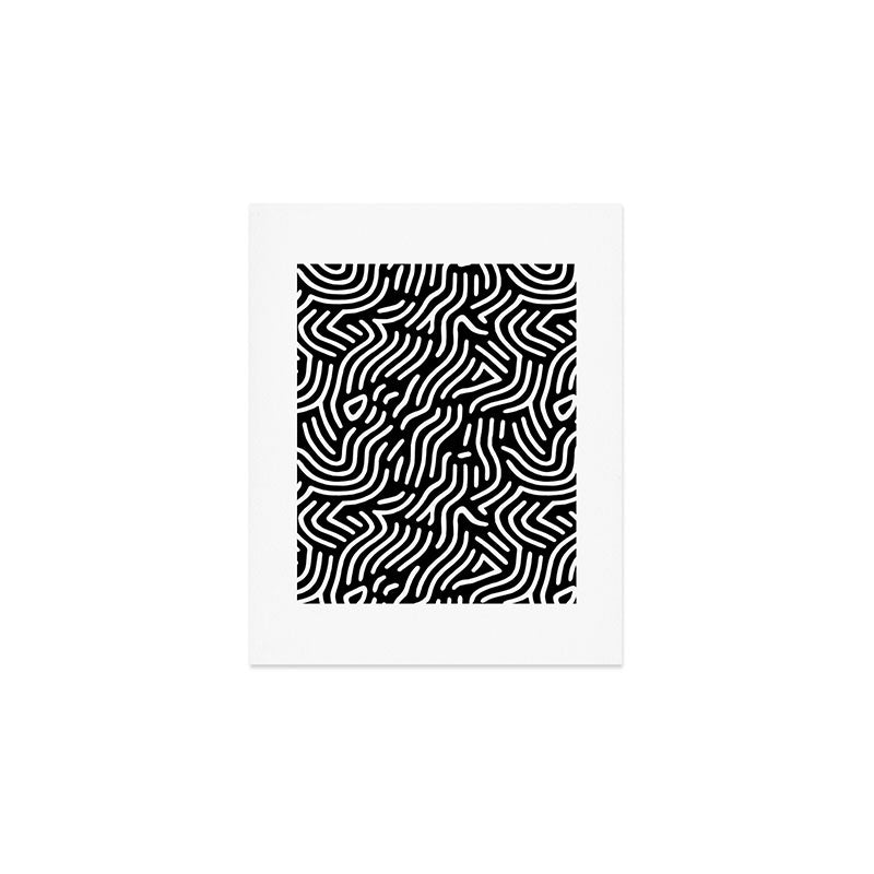 Black and white line art pattern Art Print Gallery Image 1