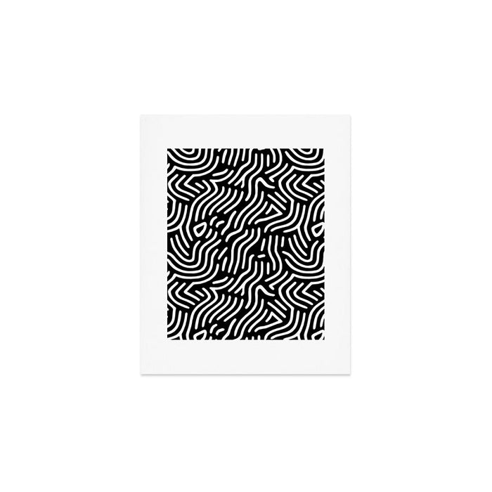 Black and white line art pattern Art Print Gallery Image 1