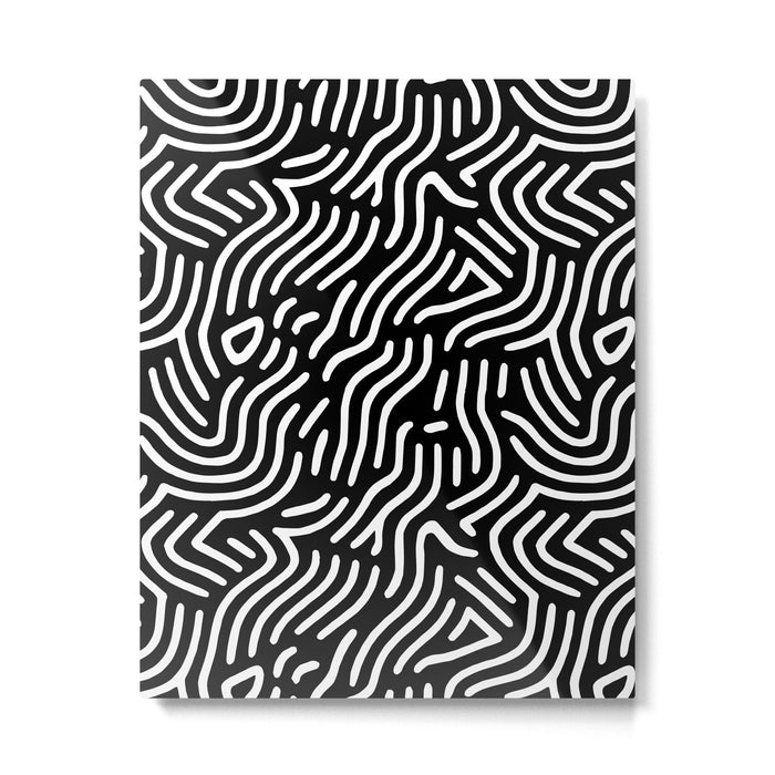 Black and white line art pattern Metal Print Gallery Image 1