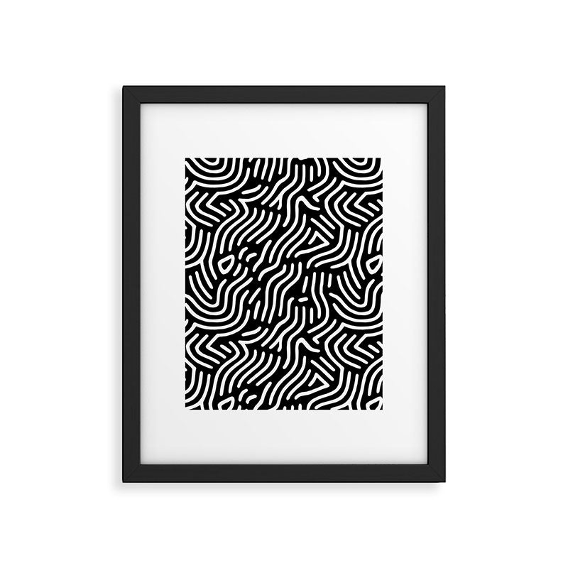Black and white line art pattern Framed Art Print Gallery Image 6