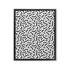 Black and white line doodle squiggle pattern Framed Canvas Print Gallery Image 8