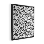 Black and white line doodle squiggle pattern Framed Canvas Print Gallery Image 2