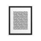 Black and white line doodle squiggle pattern Framed Art Print Gallery Image 6