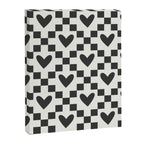 Black and white love heart checkered pattern Canvas Print Gallery Image 8