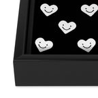 Black and white love heart doodle pattern Framed Canvas Print Gallery Image 3