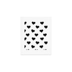 Black and white love heart doodle pattern Art Print Gallery Image 1