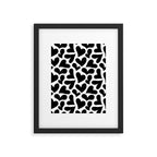 Black and white love heart shape pattern Framed Art Print Gallery Image 6
