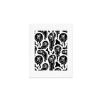 Black and white melted happy face pattern Art Print Gallery Image 1