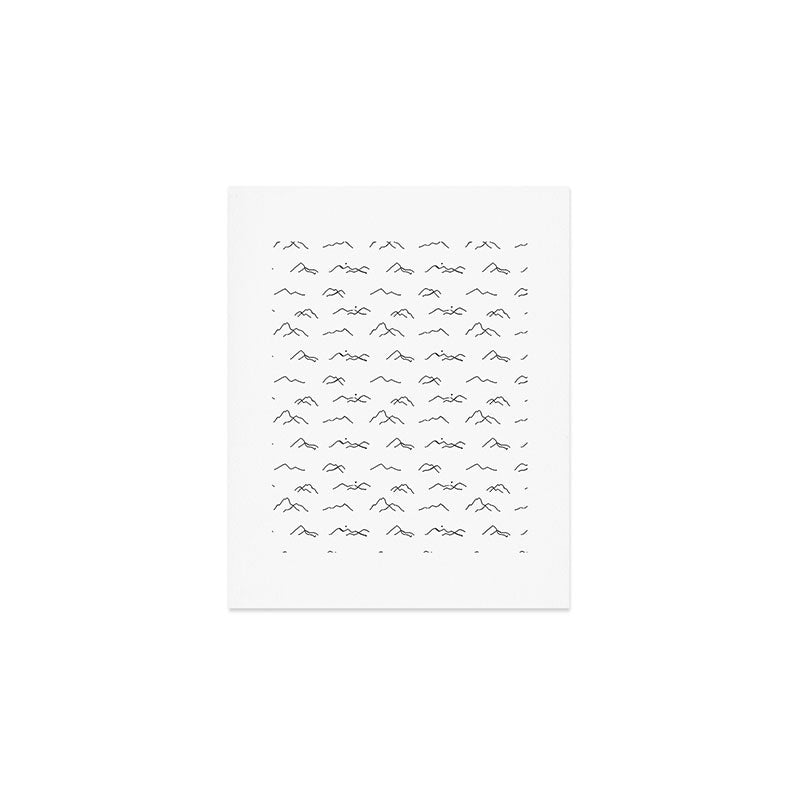 Black and white mountain landscape pattern Art Print Gallery Image 1