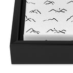Black and white mountain landscape pattern Framed Canvas Print Gallery Image 3