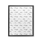Black and white mountain landscape pattern Framed Canvas Print Gallery Image 8