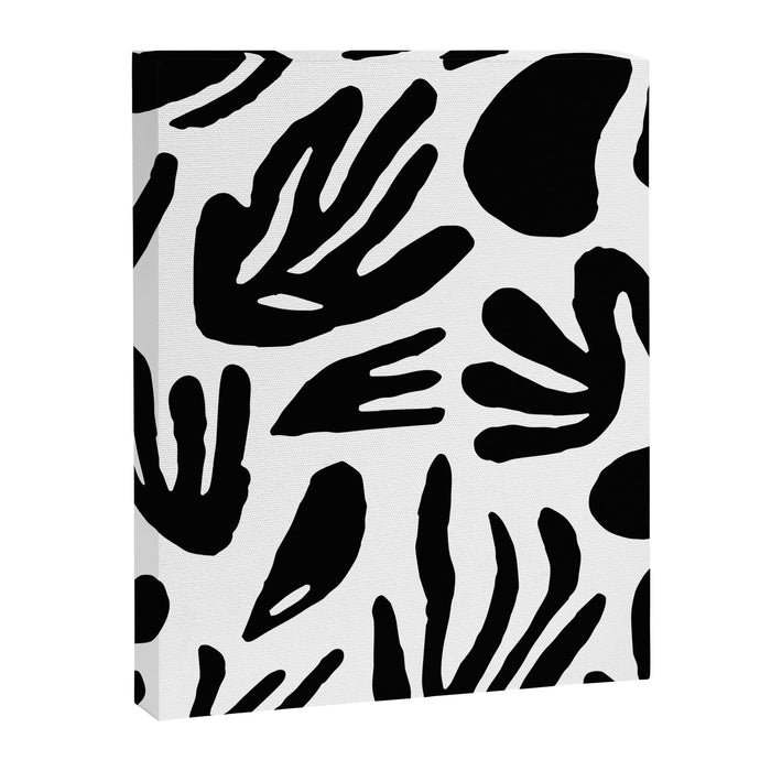 Black and white organic nature art pattern Canvas Print Gallery Image 1