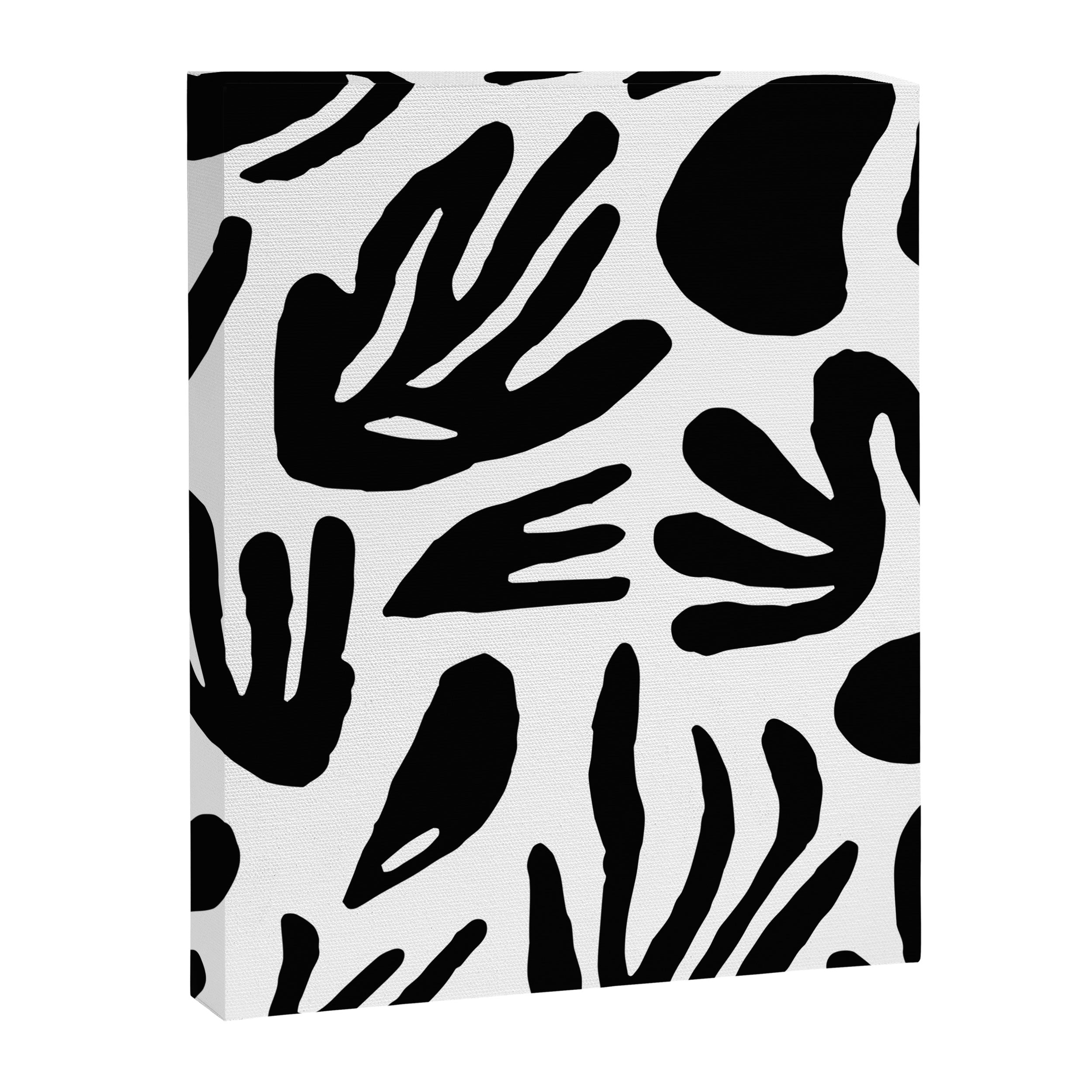 Black and white organic nature art pattern Canvas Print Gallery Image 8