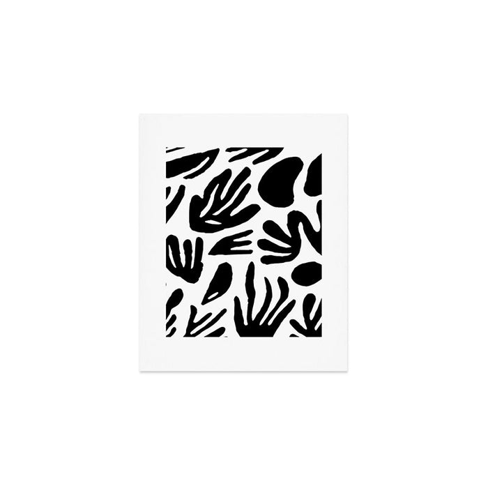 Black and white organic nature art pattern Art Print Gallery Image 1