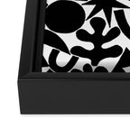 Black and white organic nature art shape pattern Framed Canvas Print Gallery Image 3