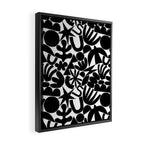 Black and white organic nature art shape pattern Framed Canvas Print Gallery Image 2