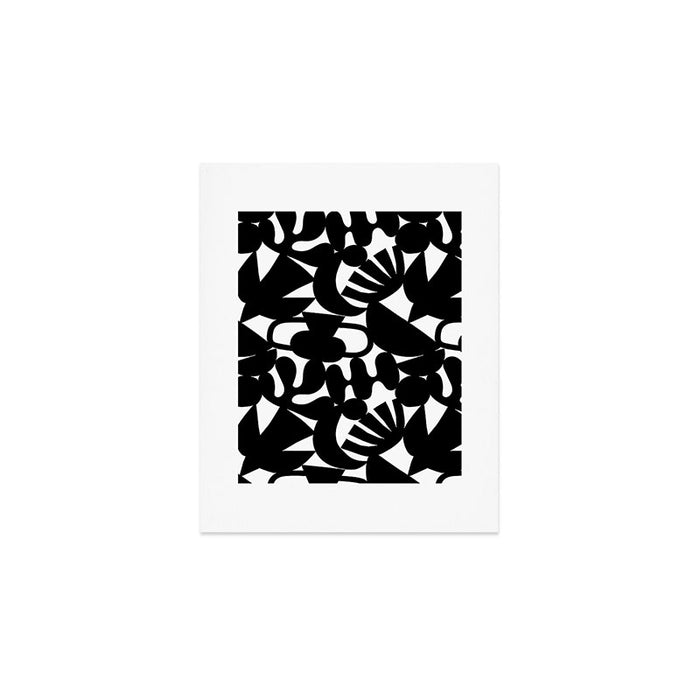 Black and white organic nature shape art pattern Art Print Gallery Image 1