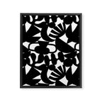 Black and white organic nature shape art pattern Framed Canvas Print Gallery Image 8