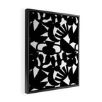 Black and white organic nature shape art pattern Framed Canvas Print Gallery Image 2