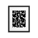 Black and white organic nature shape art pattern Framed Art Print Gallery Image 6