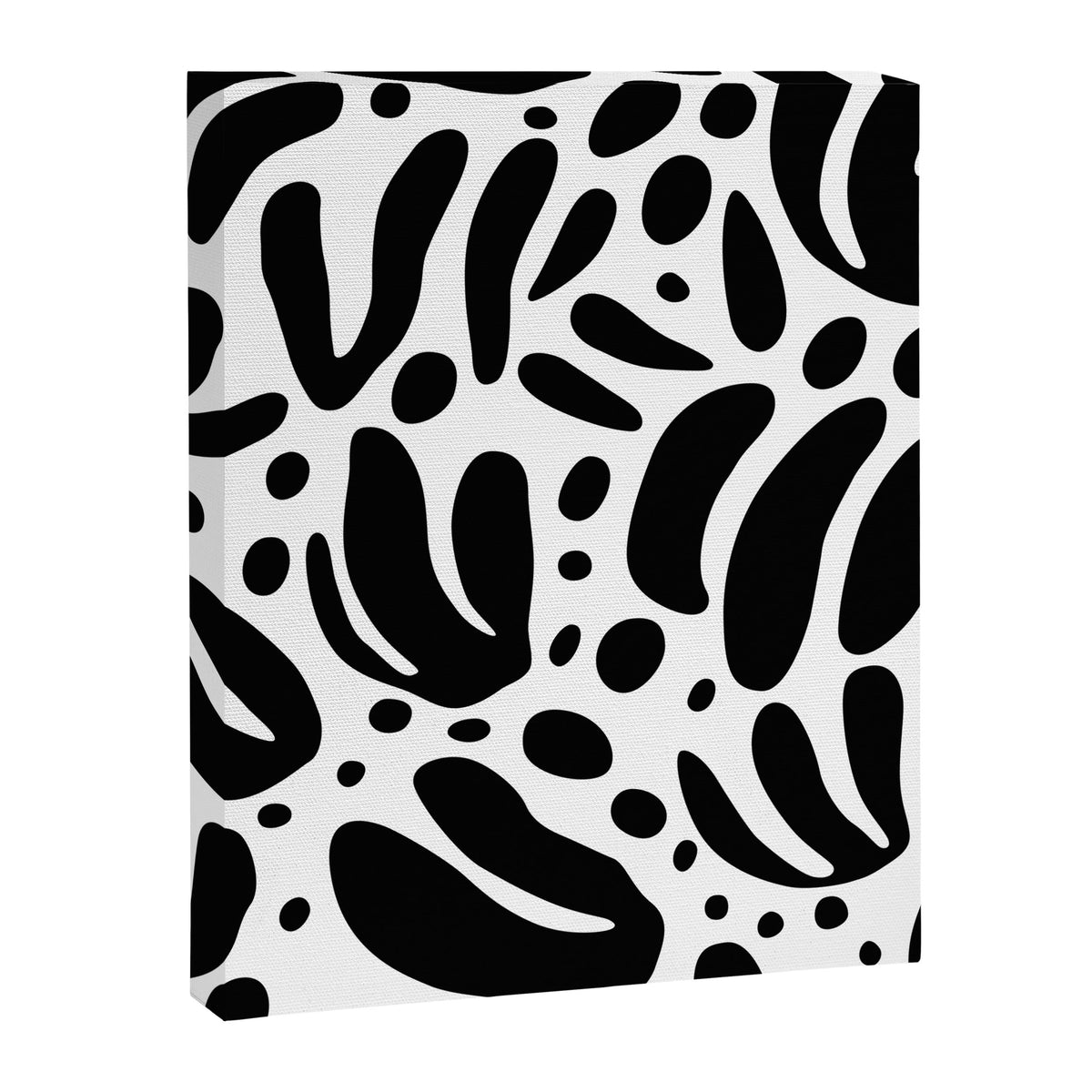Black and white organic plant leaf art pattern Canvas Print Gallery Image 8